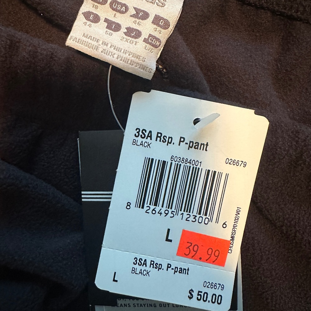 Adidas 3SA Rsp Pants Mens Large NWT Black Fleece